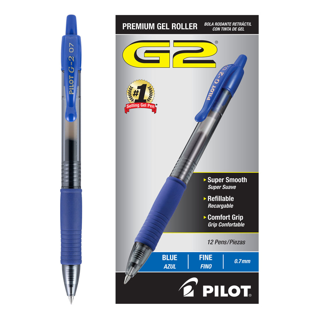 Bolígrafo Pilot G2 color azul caja de 12 unidades :: Pilot :: Papelería ::  Dideco