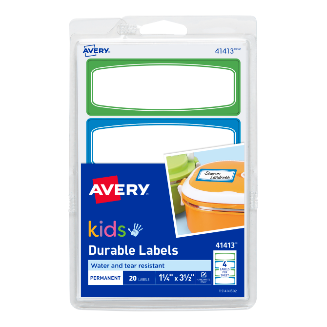 LABEL 1¼ X 3½ EXTRA FUERTE COLORES SURTIDOS PQ-20 AVERY