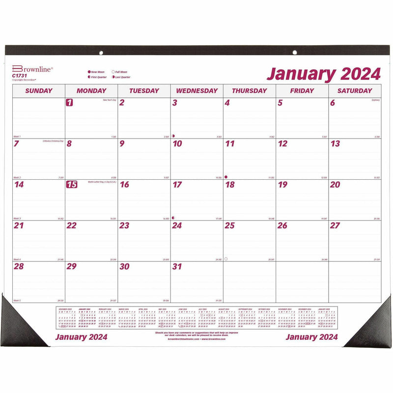 CALENDARIO DE ESCRITORIO 2024 17" X 22" BROWNLINE