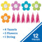 DECORACION FLOWERS AND TASSELS PAQ-12 PIEZAS CARSON DELLOSA