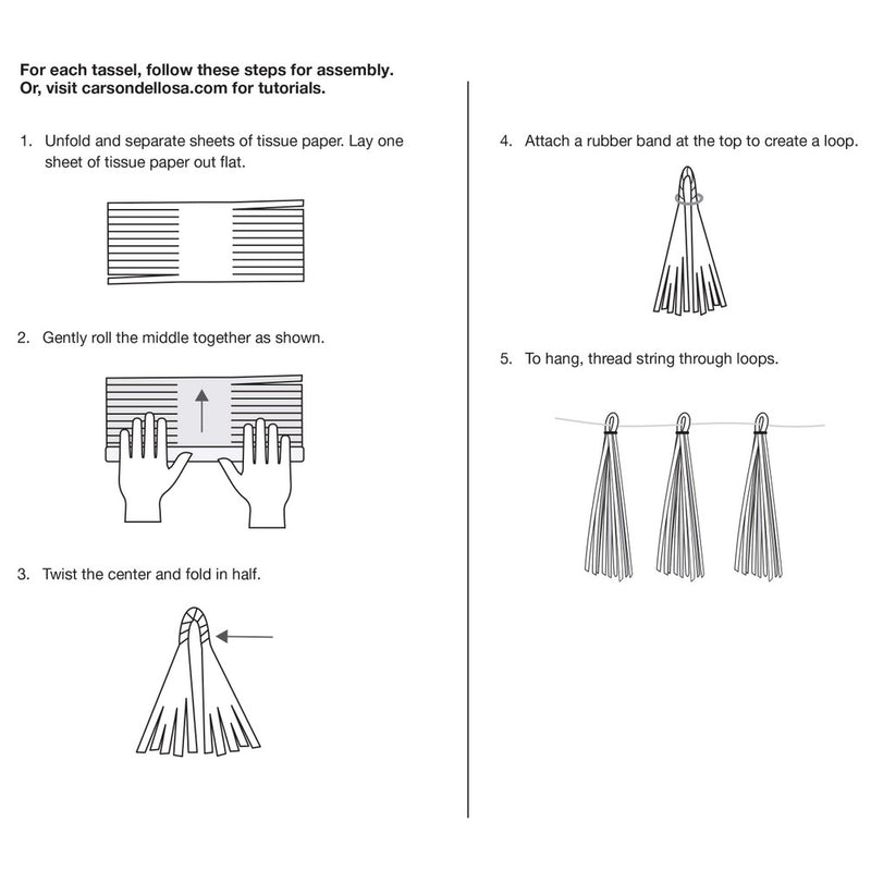 DECORACION FLOWERS AND TASSELS PAQ-12 PIEZAS CARSON DELLOSA