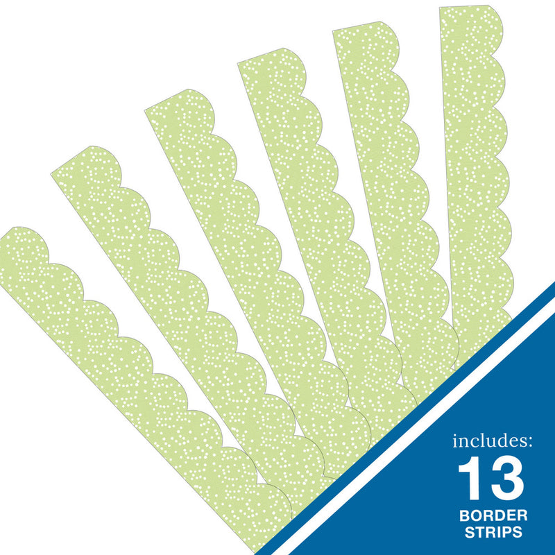 FRISOS BORDE ESCALPADO LIGHT GREEN WITH DOTS 39' CARSON DELLOSA