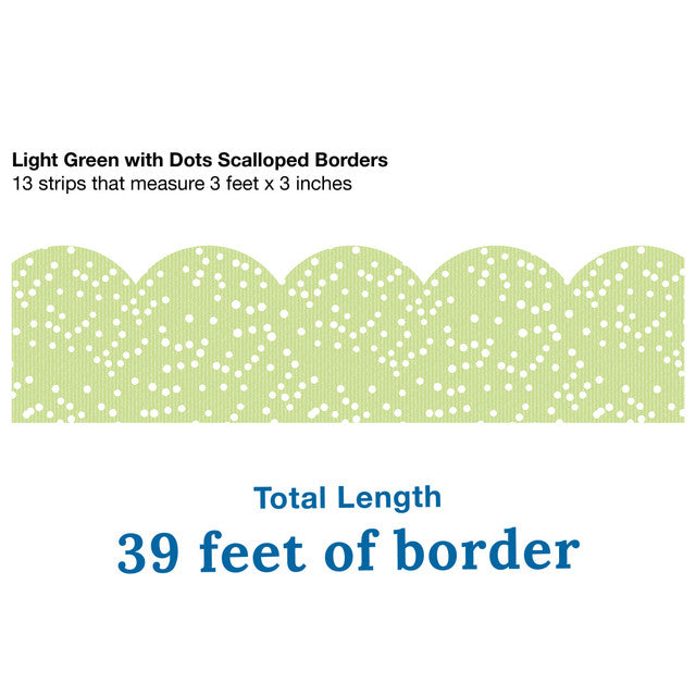 FRISOS BORDE ESCALPADO LIGHT GREEN WITH DOTS 39' CARSON DELLOSA