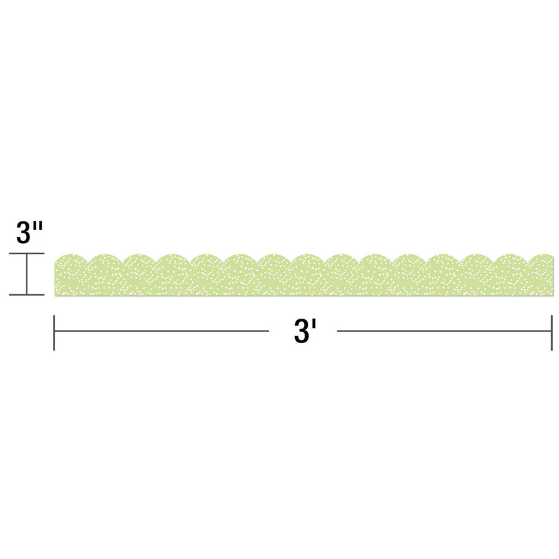 FRISOS BORDE ESCALPADO LIGHT GREEN WITH DOTS 39' CARSON DELLOSA
