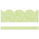 FRISOS BORDE ESCALPADO LIGHT GREEN WITH DOTS 39' CARSON DELLOSA