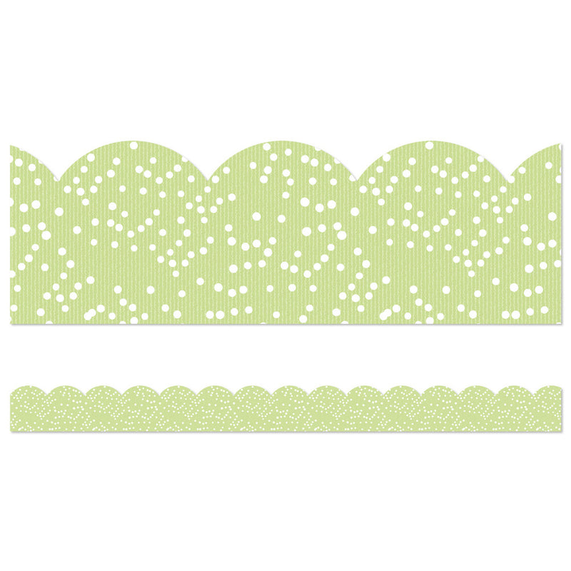 FRISOS BORDE ESCALPADO LIGHT GREEN WITH DOTS 39' CARSON DELLOSA