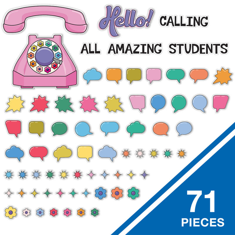DECORACION HELLO! CALLING ALL AMAZING STUDENTS  SET DE 71 PIEZAS CARSON DELLOSA