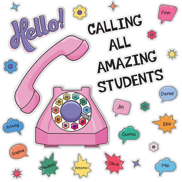 DECORACION HELLO! CALLING ALL AMAZING STUDENTS  SET DE 71 PIEZAS CARSON DELLOSA