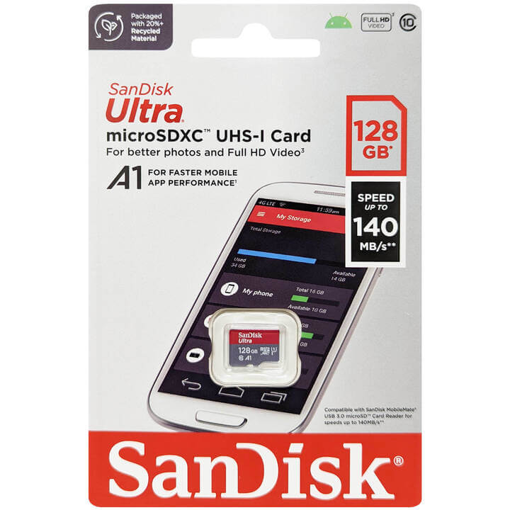 TARJETA DE MEMORIA MICRO-SDXC UHS-I DE 128 GB CON ADAPTER SD SANDISK