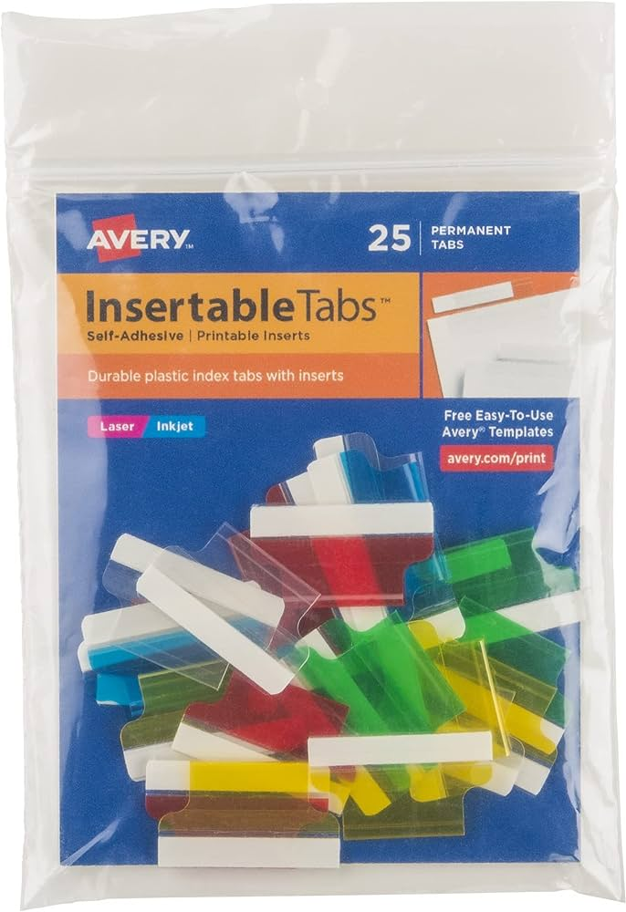 INDEX TABS DE COLORES DE 1" PQ-25 AVERY