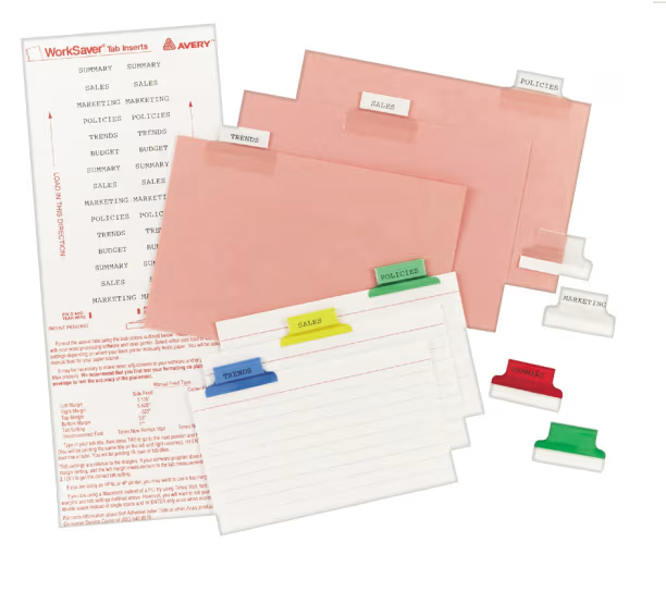 INDEX TABS DE COLORES DE 1" PQ-25 AVERY