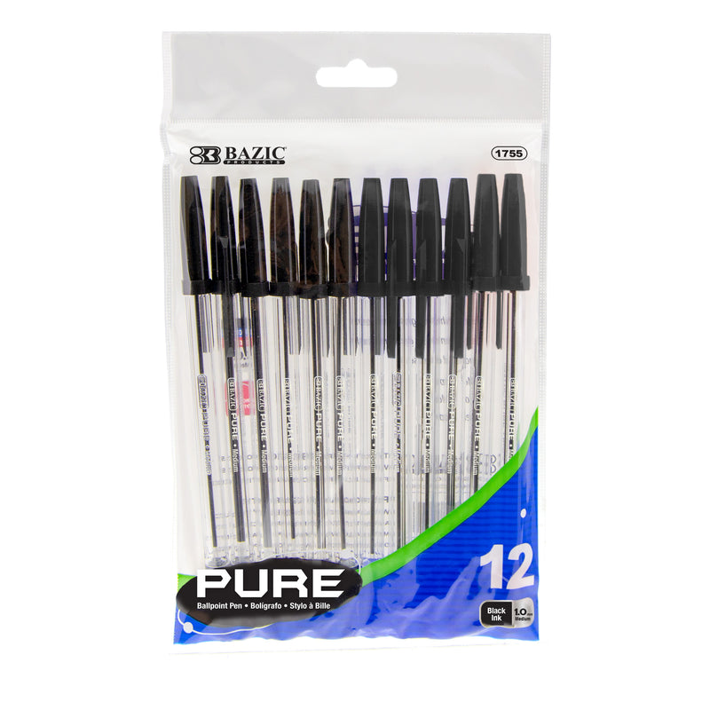 BOLIGRAFO TINTA NEGRA PQ-12 BAZIC