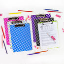 CLIP BOARD EN CARTON POLKA DOT VARIOS COLORES SURTIDOS BAZIC