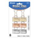 BINDER CLIPS MEDIANOS DE COLORES METALICOS PAQ-6 BAZIC