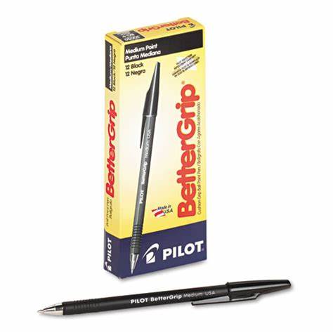 BOLIGRAFO PILOT BETTER GRIP PUNTA MEDIANA NEGRO DOCENA