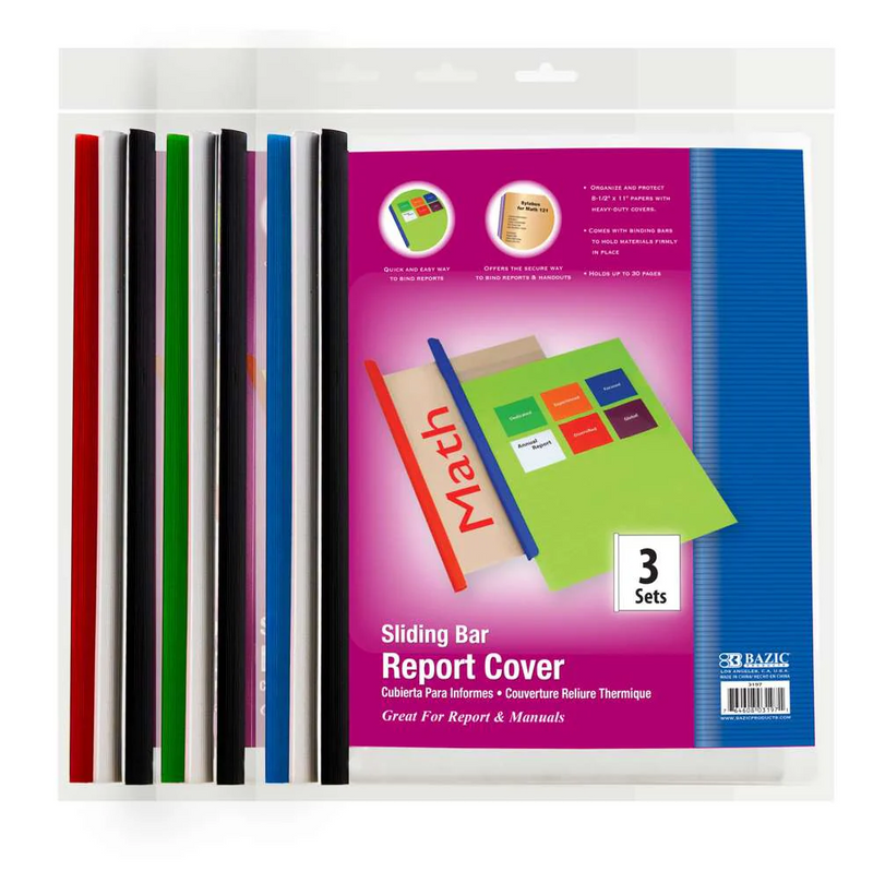 REPORT COVER TAMAÑO CARTA COLORES SURTIDOS PQ-3 BAZIC