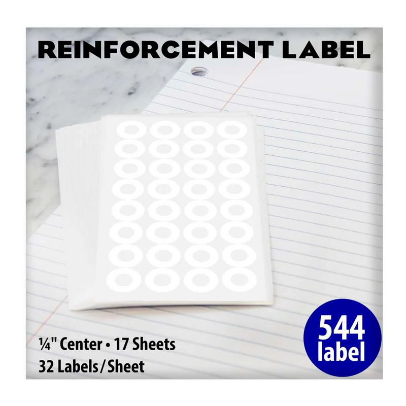 LABEL BLANCO REDONDO DE REFUERZO PARA CARPETA PQ-544 BAZIC