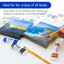 PINTURA ACRILICA SET 8 COLORES EN TUBO 12ml/ea (0.4 OZ) BAZIC