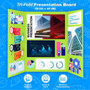 PRESENTATION BOARD EN CARTON TRI-FOLD COLORES SURTIDOS 36" X 48" BAZIC