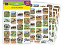 STICKERS ANIMALES SAFARI PQ-120 TEACHER CREATED