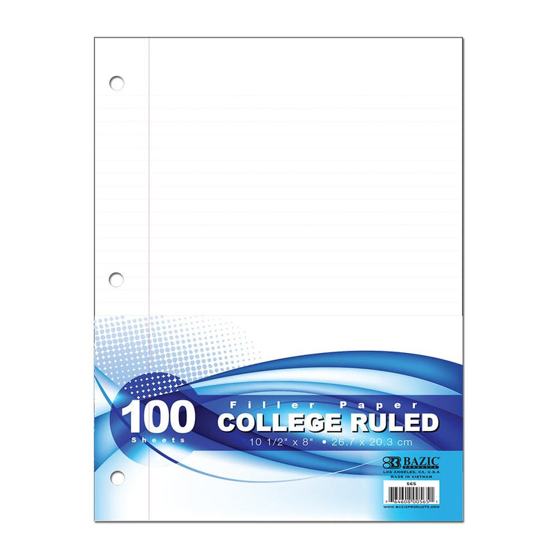 PAPEL DE ARGOLLA COLLEGE RULED PQ-100 HOJAS BAZIC