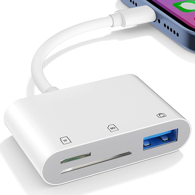 LECTOR DE TARJETAS DE MEMORIA Y CAMARA PARA IPHONE Y IPAD