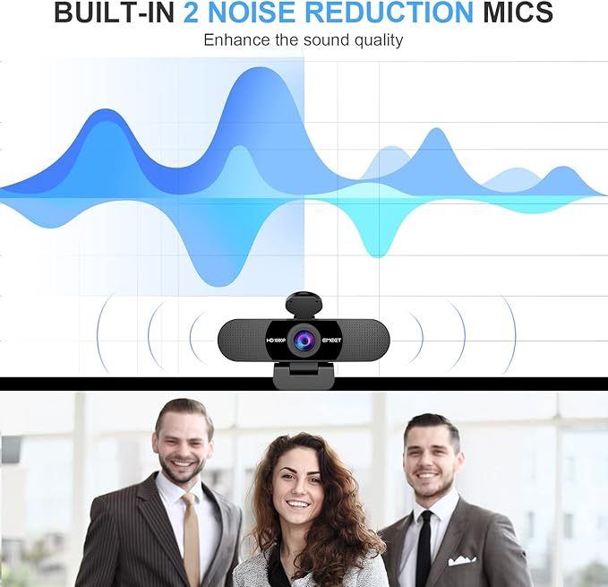 CAMARA USB EMEET FUL HD DE 1080p PARA LLAMADAS Y CONFERENCIAS EN LINEA