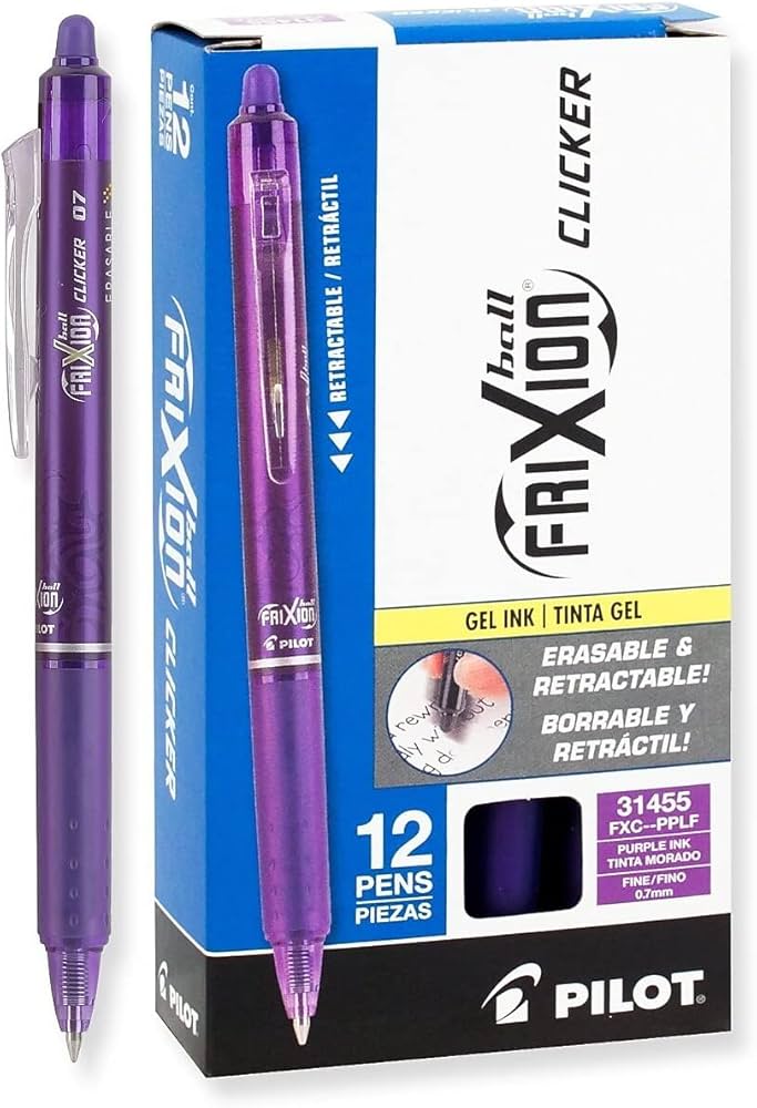 BOLIGRAFO PILOT FRIXION BORRABLE PUNTA FINA 0.7mm VIOLETA DOCENA