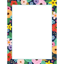 PAPEL CON BORDE DE DISEÑO FLORES (WILDFLOWERS) PQ-50 TEACHER CREATED