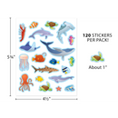 STICKERS ANIMALES OCEANO PQ-120 TEACHER CREATED