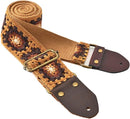 CORREA/STRAP PARA GUITARRA FLOR CROCHET MARRON