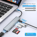 HUB USB Y LECTOR DE TARJETAS DE MEMORIA 7 EN 1