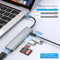 HUB USB Y LECTOR DE TARJETAS DE MEMORIA 7 EN 1
