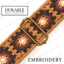 CORREA/STRAP PARA GUITARRA FLOR CROCHET MARRON