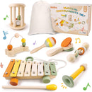 SET DE 7 INSTRUMENTOS MUSICALES EN MADERA PARA NIÑOS