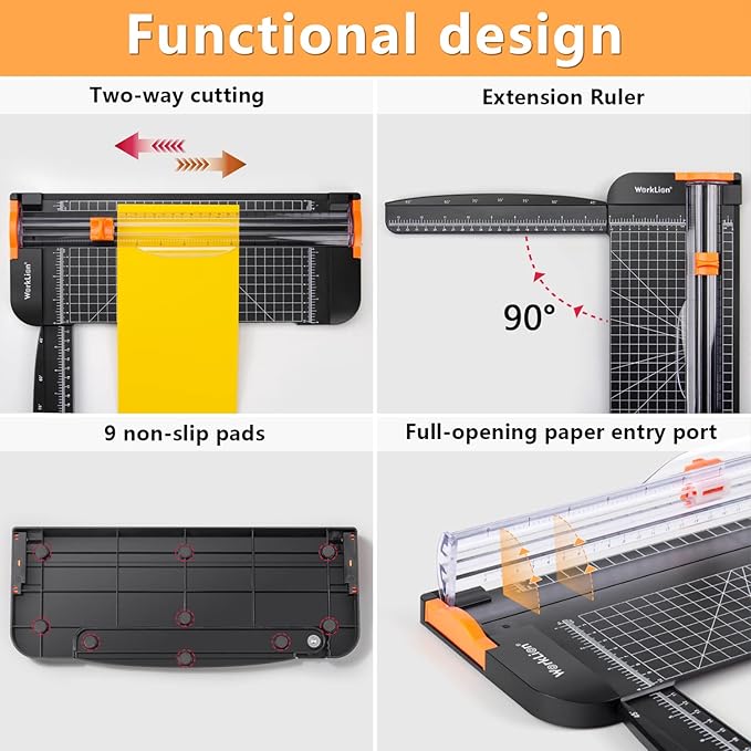 GUILLOTINA CORTADORA DE PAPEL DE 12" WORKLION
