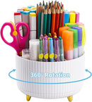 ORGANIZADOR DE ESCRITORIO REDONDO ROTATIVO EN PLASTICO BLANCO
