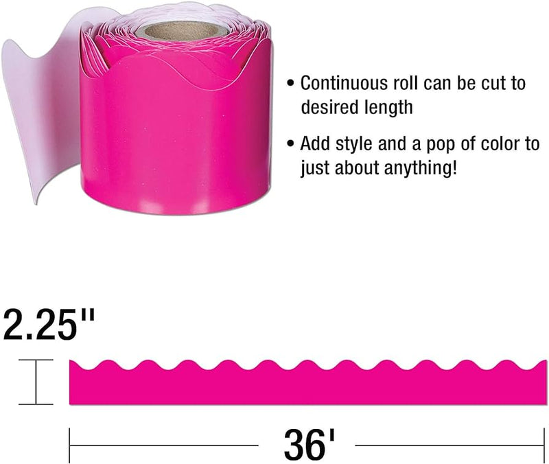 FRISOS EN ROLLO 2 1/4" X 36' ROSA CARSON DELLOSA