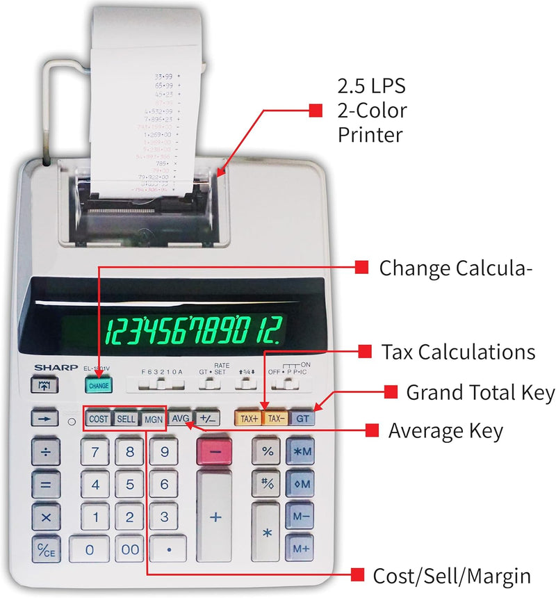 CALCULADORA DE ESCRITORIO SHARP EL-1801V