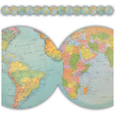 FRISOS BORDE DIE-CUT TRAVEL THE MAP GLOBES 35' TEACHER CREATED