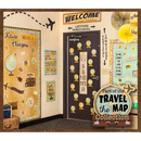 FRISOS BORDE DIE-CUT TRAVEL THE MAP GLOBES 35' TEACHER CREATED