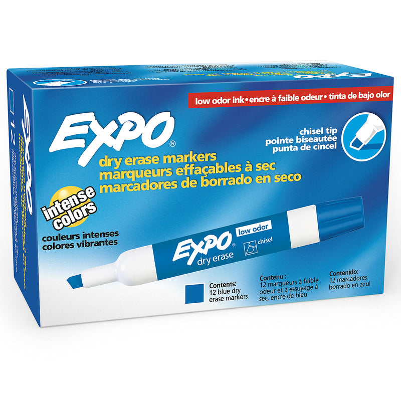 MARCADOR DE PIZARRA EXPO DRY ERASE AZUL CAJA DE 12