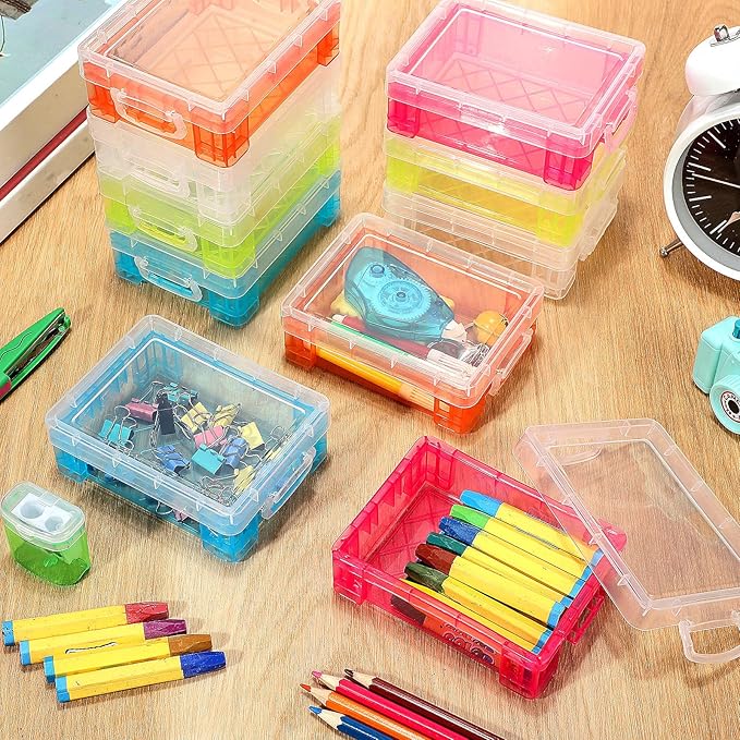 CAJA PARA CRAYOLAS CON TAPA 3" X 4" DE COLORES SURTIDOS