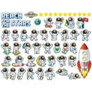DECORACION OUTER SPACE CREW REACH FOR THE STARS BULLETIN BOARD SET PQ-54 TEACHER CREATED