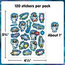 STICKERS OUTER SPACE CREW PQ-120 TEACHER CREATED