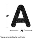 LETRAS ADHESIVAS EN COLOR NEGRO CON BRILLO 2" (BLACK GLITZ CLASSIC LETTERS UPPERCASE) PAQ DE 276 PIEZAS TEACHER CREATED