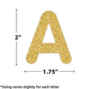 LETRAS ADHESIVAS EN COLOR ORO CON BRILLO 2" (GOLD GLITZ CLASSIC LETTERS UPPERCASE) PAQ DE 276 PIEZAS TEACHER CREATED