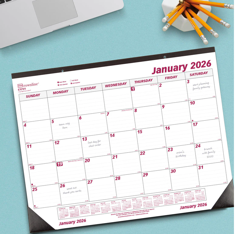 CALENDARIO DE ESCRITORIO 2026 17" X 22" BROWNLINE