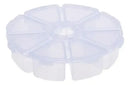 ORGANIZADOR PLÁSTICO CLEAR REDONDO PARA MANUALIDADES 8 CAVIDADES