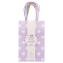 BOLSA DE PAPEL CON MANGOS DE  5" X 3" X 8" COLORES PASTELES POLKA DOTS PQ-12